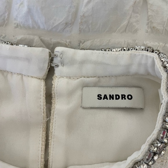Sandro Paris Dorine tweed embellished crop top - Picture 6 of 13